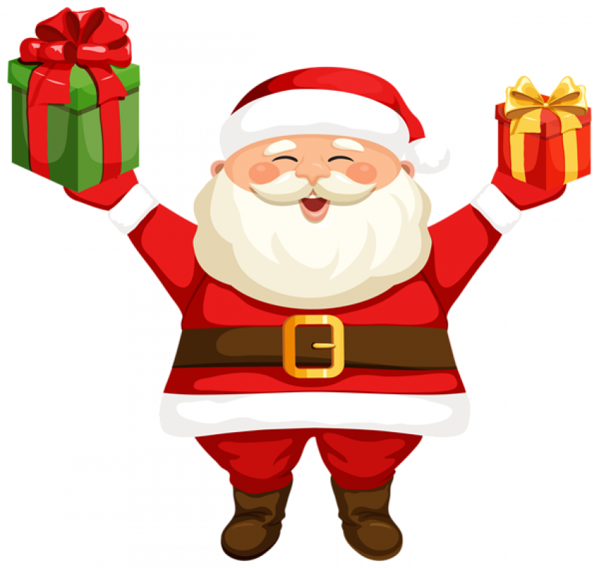 Cheerful Santa Clauswith Gifts