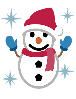 Cheerful Snowman Cartoon Christmas