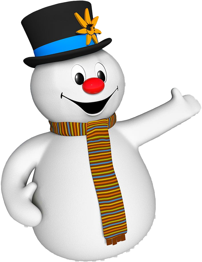 Cheerful Snowman Clipart.png