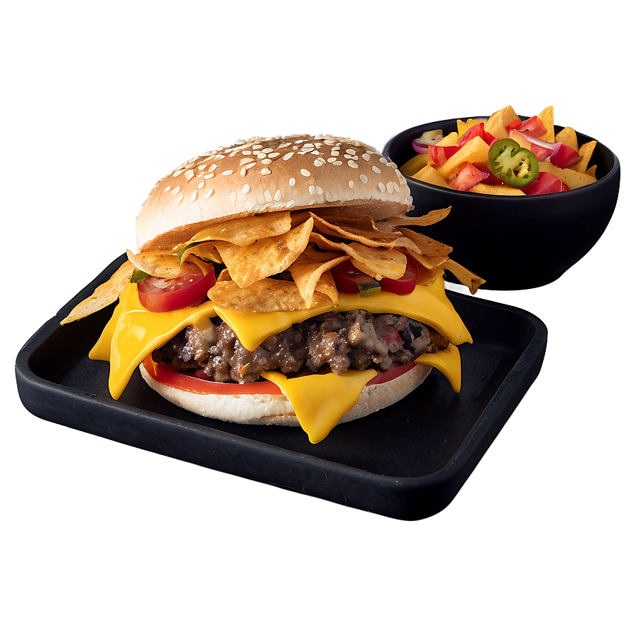 Cheeseburger Fiesta With Nachos Png Dxg77