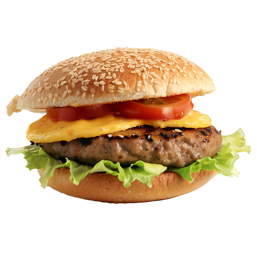 Cheeseburger On Sesame Bun Png 23