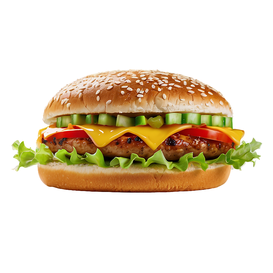 Cheeseburger On Sesame Bun Png 74