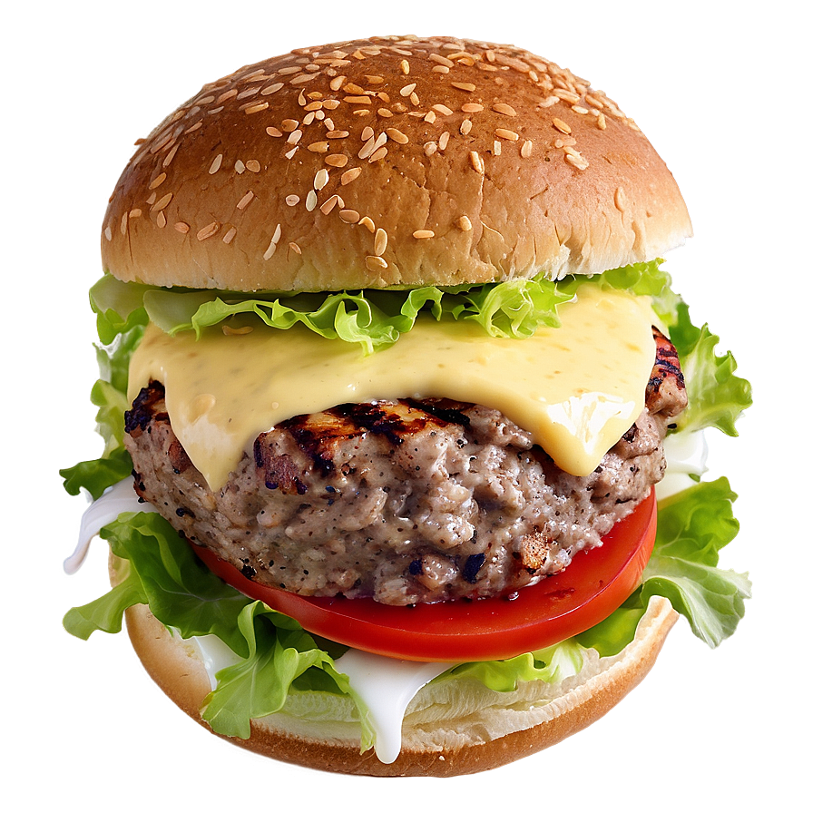 Cheeseburger With Aioli Spread Png Xil