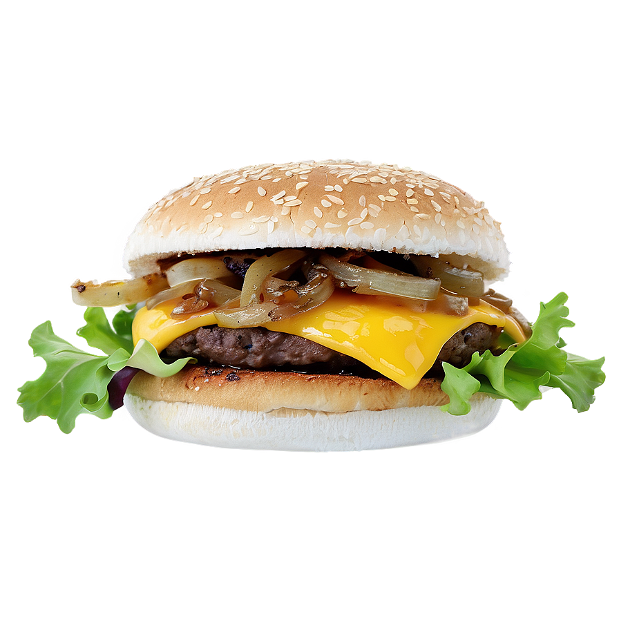 Cheeseburger With Caramelized Onions Png 31