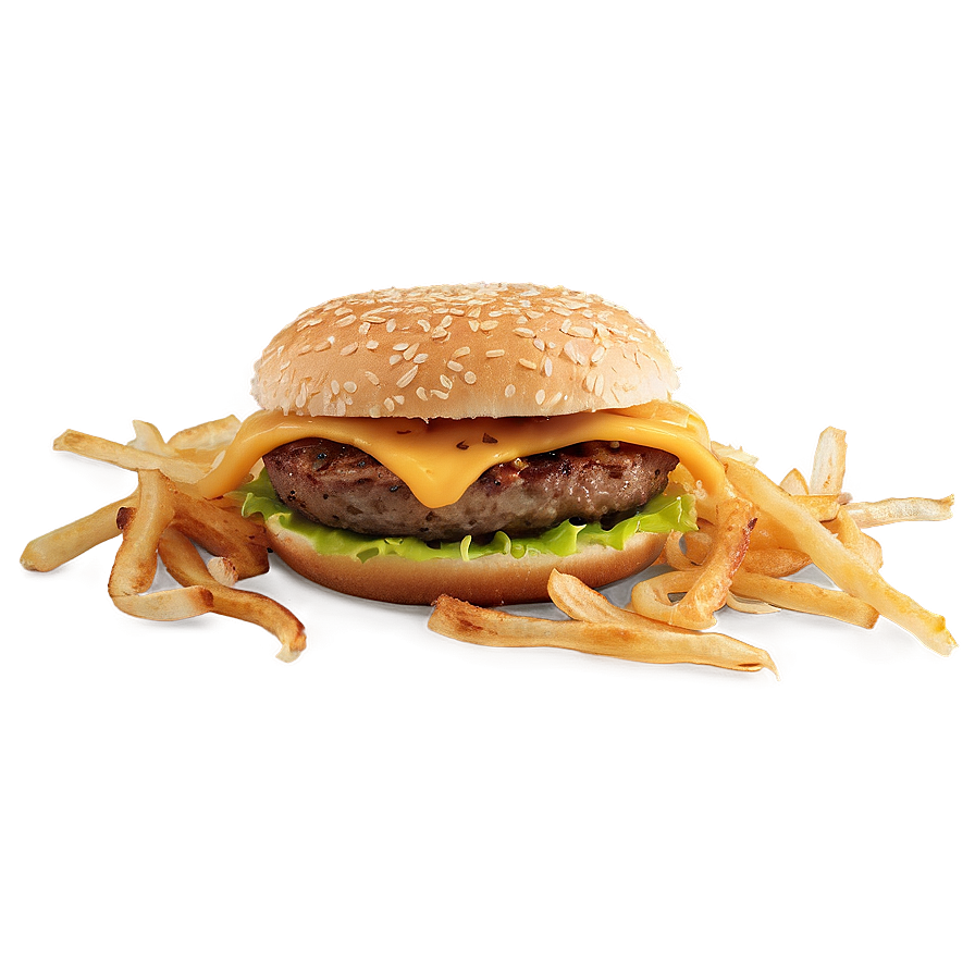 Cheeseburger With Crispy Onion Png Hku