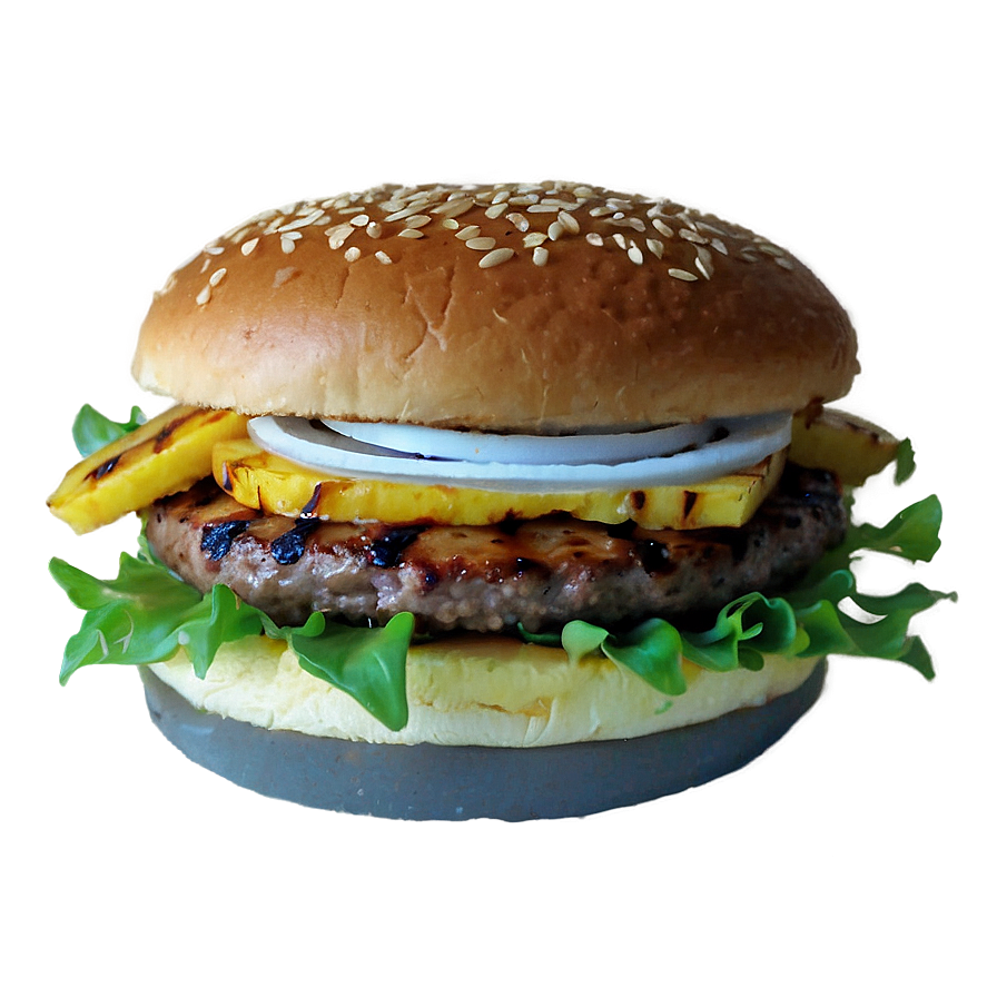 Cheeseburger With Grilled Pineapple Png Gvh