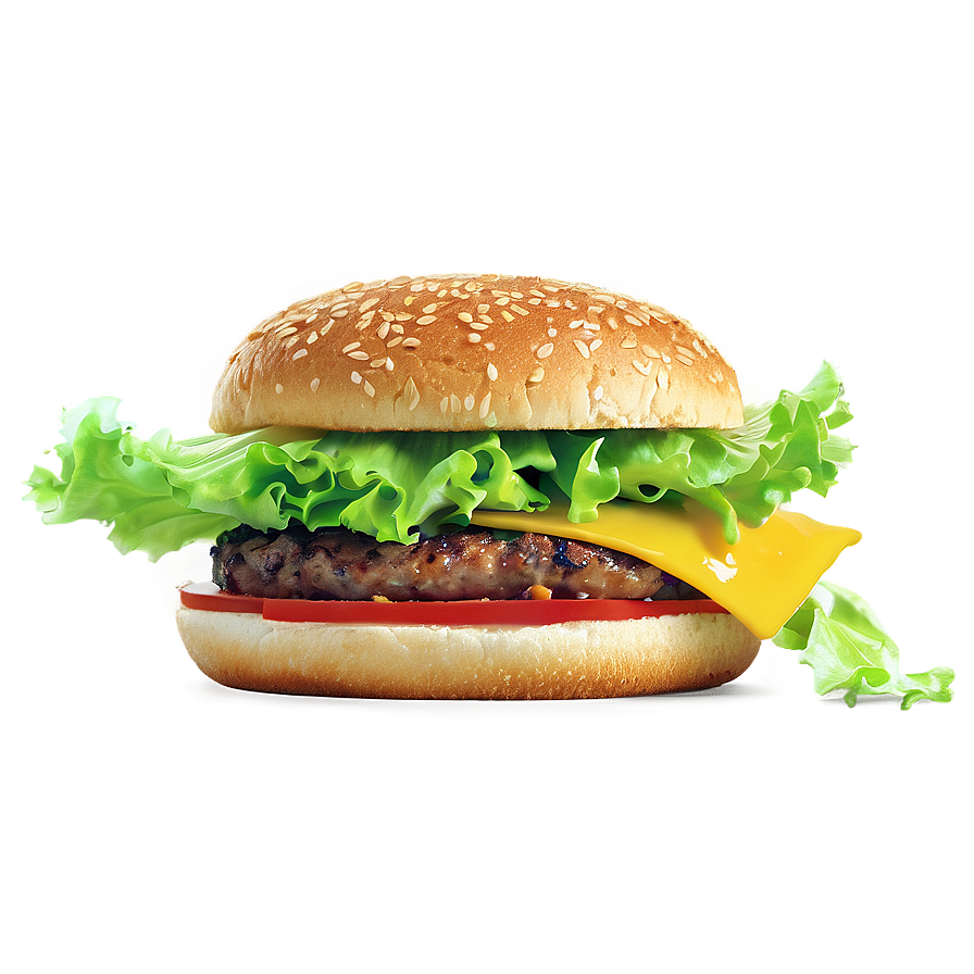 Cheeseburger With Lettuce Png Fxq