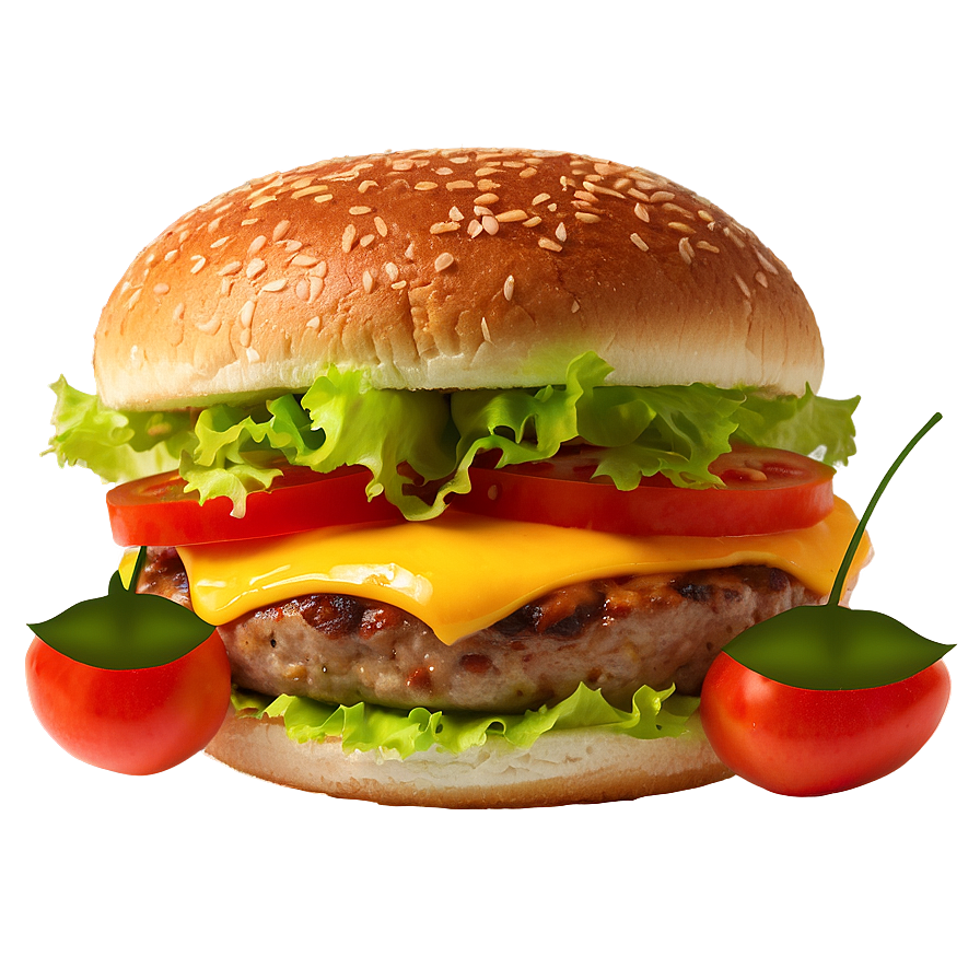 Cheeseburger With Tomato Png Snp