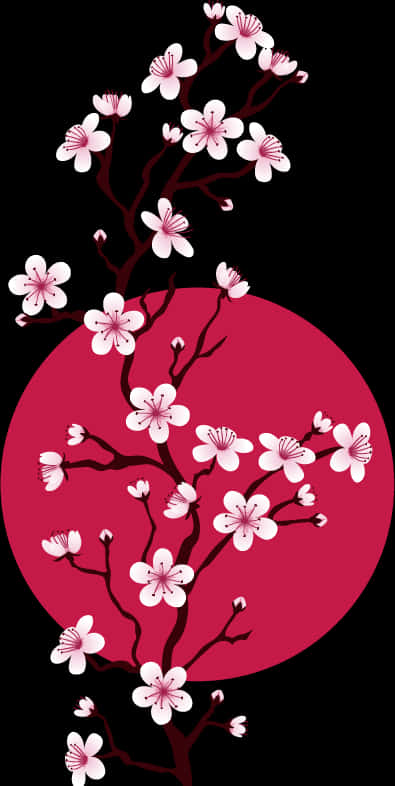 Cherry Blossom Branch Artistic Representation