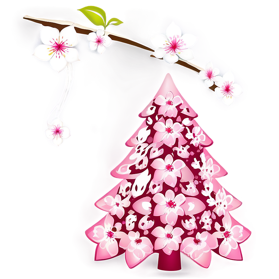 Cherry Blossom Pink Christmas Tree Png Dhx44