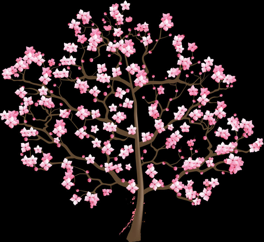 Cherry Blossom Tree Illustration