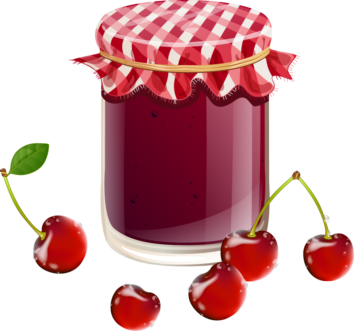 Cherry Jam Jar Illustration