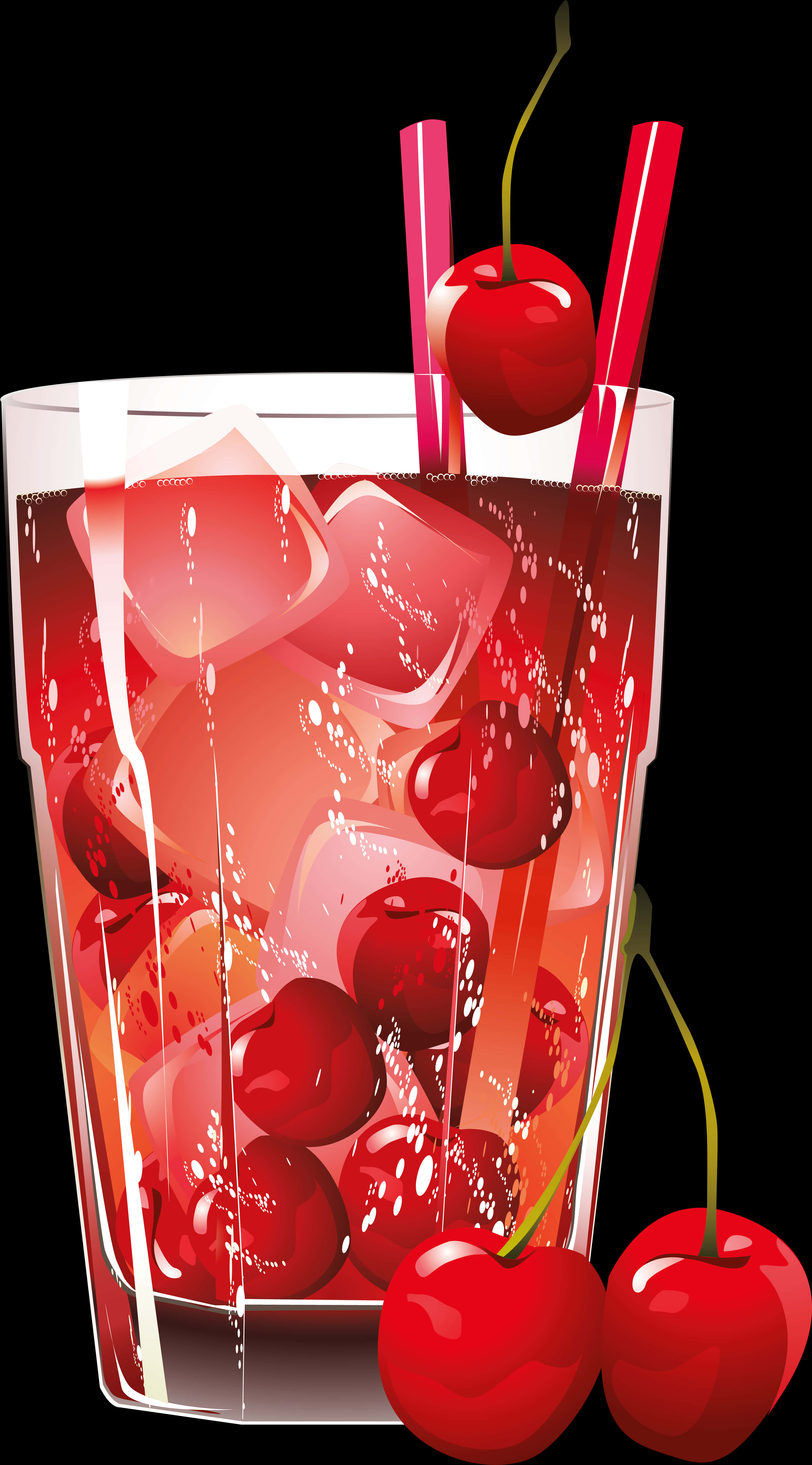 Cherry Juice Glass Illustration