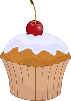 Cherry Topped Cupcake Graphic