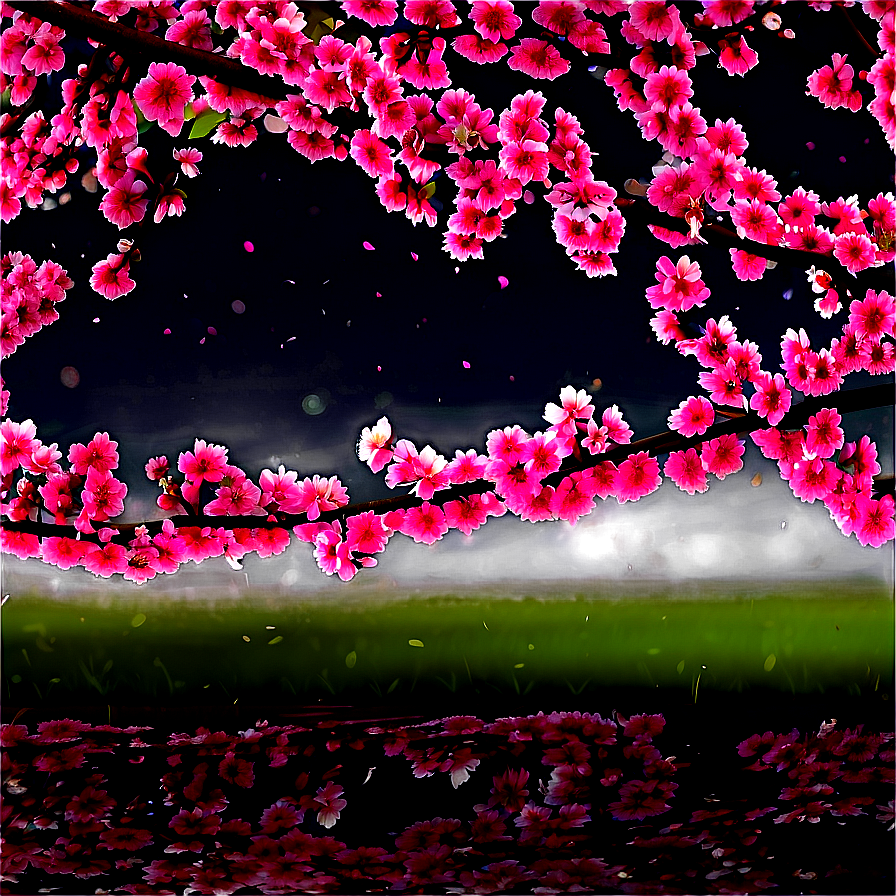 Cherry Tree At Night Png Cur4