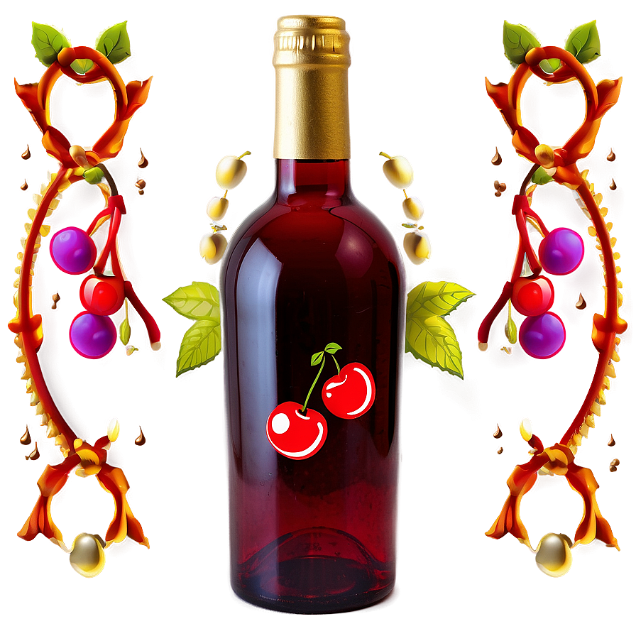 Cherry Wine Bottle Png 05212024