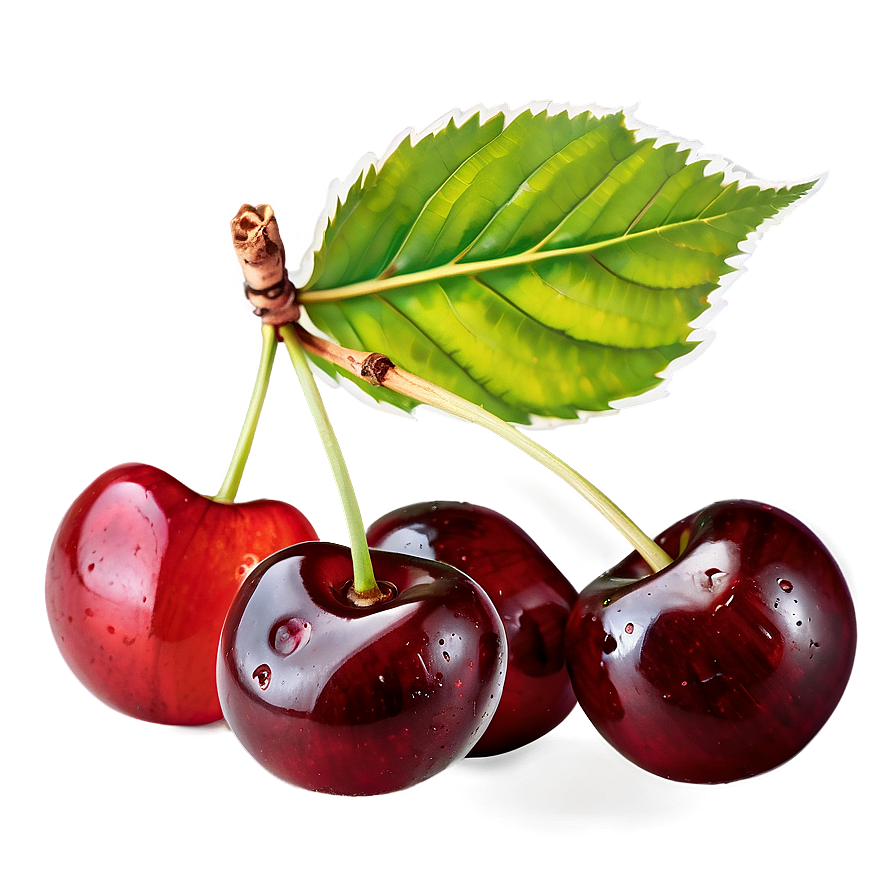 Cherry With Leaf Png Fje82