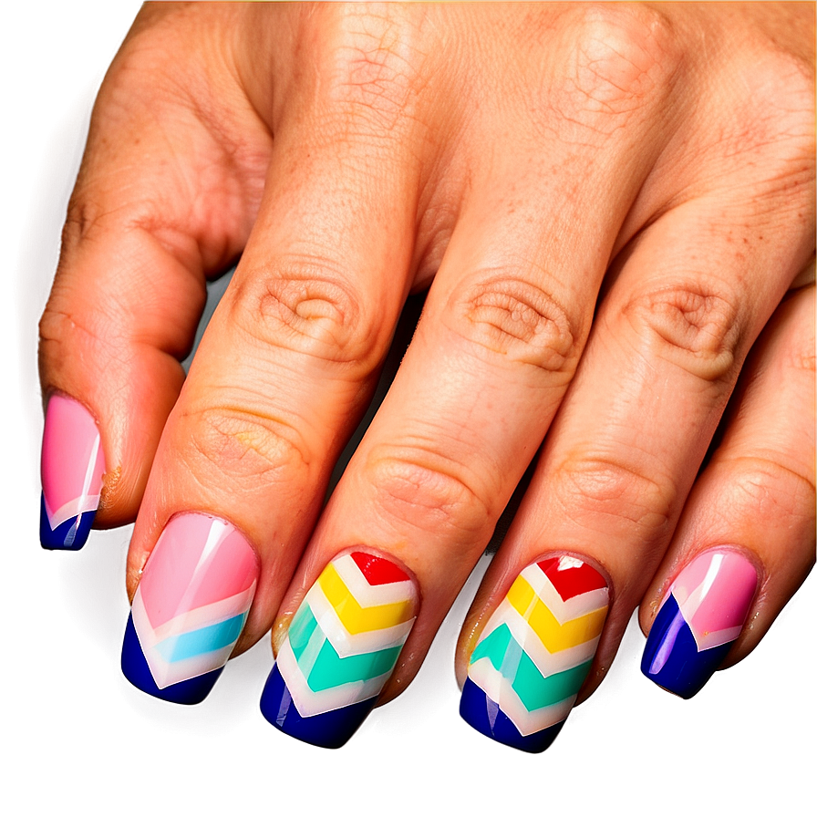 Chevron Acrylic Nails Art Png Bce53