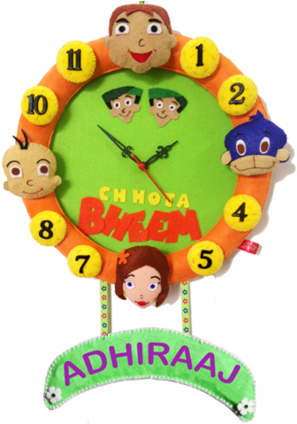 Chhota Bheem Themed Custom Name Wall Clock