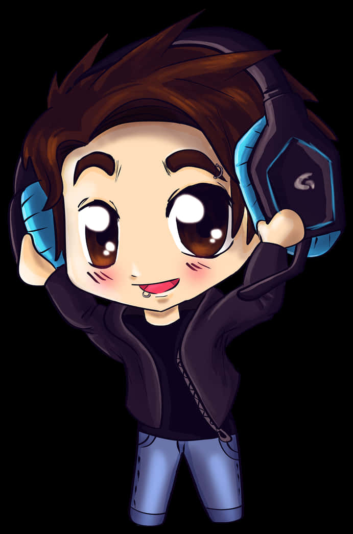 Chibi Anime Boy With Headphones