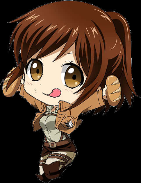 Chibi Anime Character Brown Hair