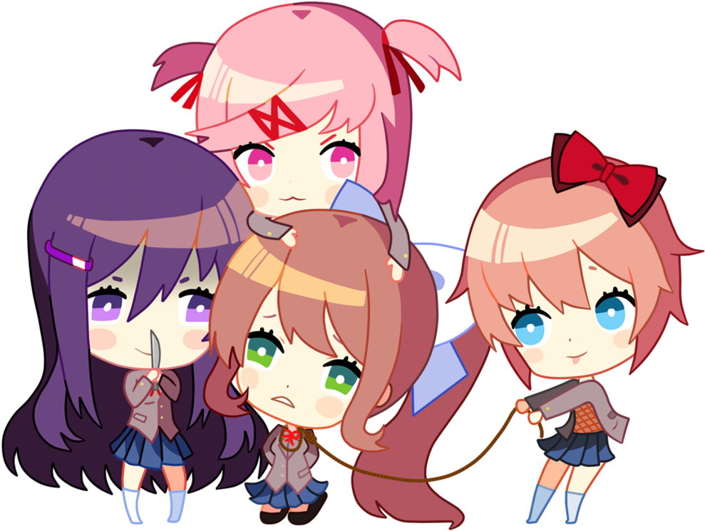 Chibi_ Anime_ Characters_ Group
