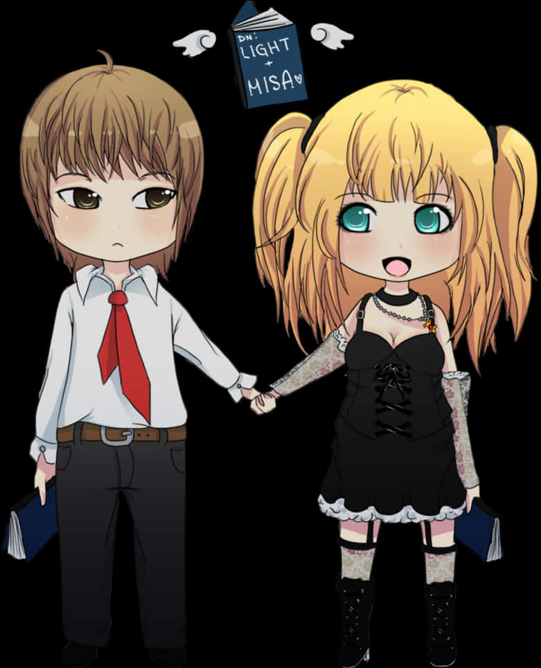 Chibi Anime Couple Lightand Misa