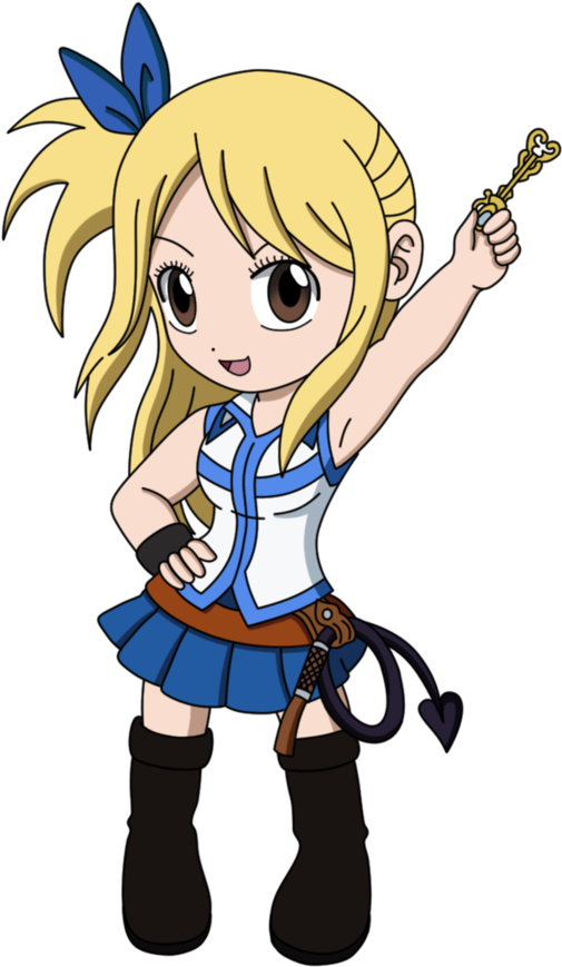 Chibi Blonde Anime Girl With Key