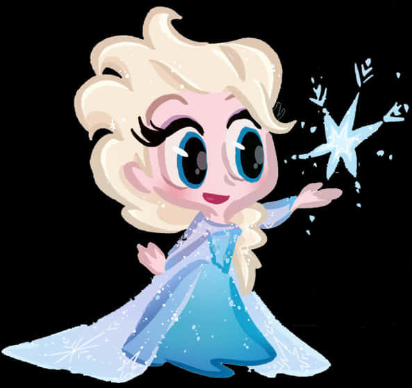 Chibi Elsa Casting Ice Magic