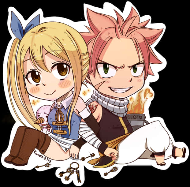 Chibi Fairy Tail Natsuand Lucy