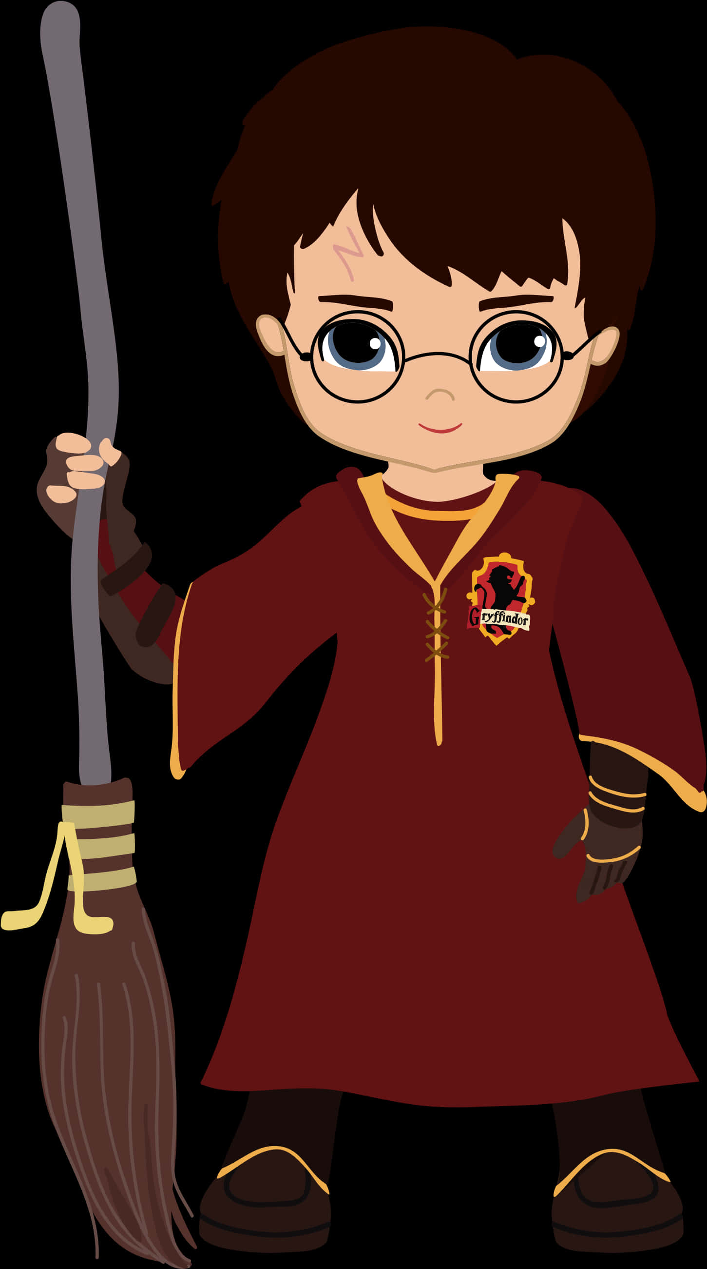 Chibi Harry Potterwith Broomstick