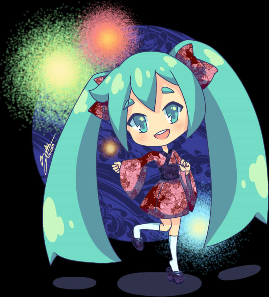 Chibi Hatsune Mikuin Kimono