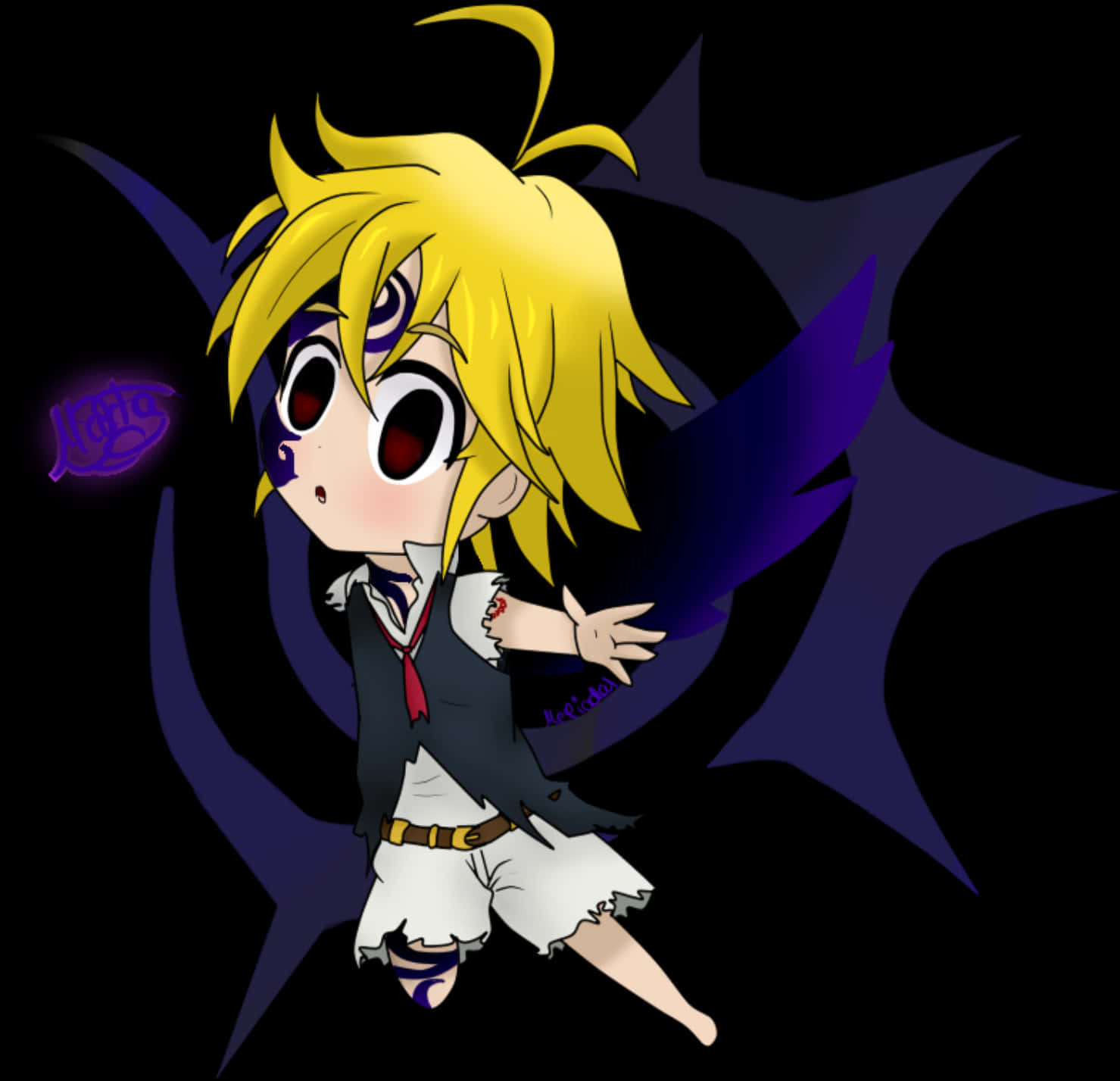 Chibi Meliodas Dark Wings