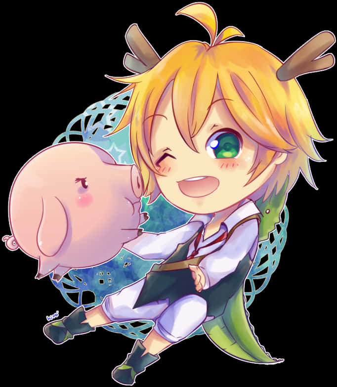 Chibi Meliodasand Hawk Friendship