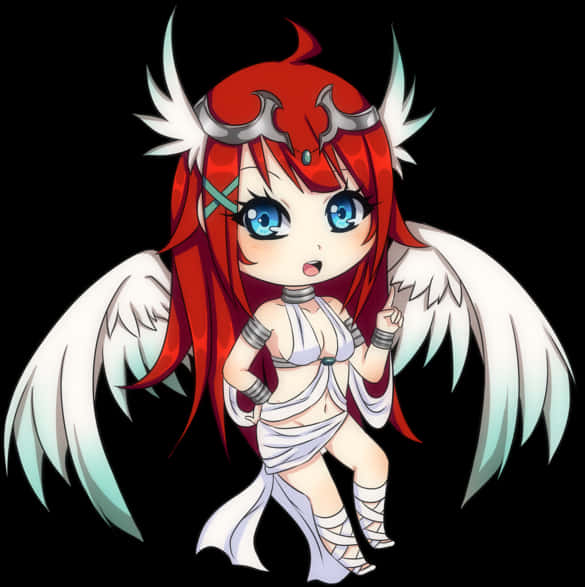 Chibi Red Haired Angel Anime Character