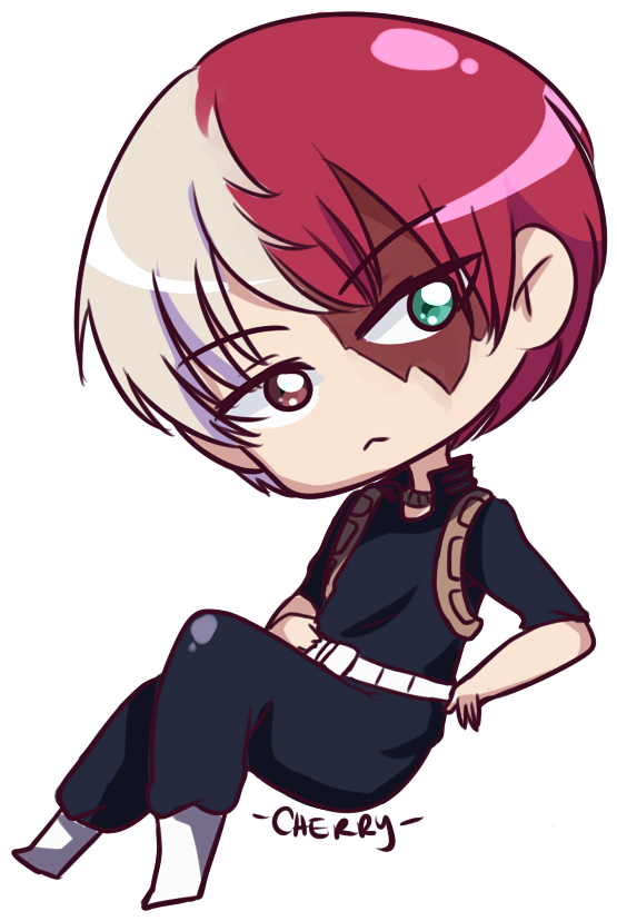 Chibi Todoroki Sitting Illustration