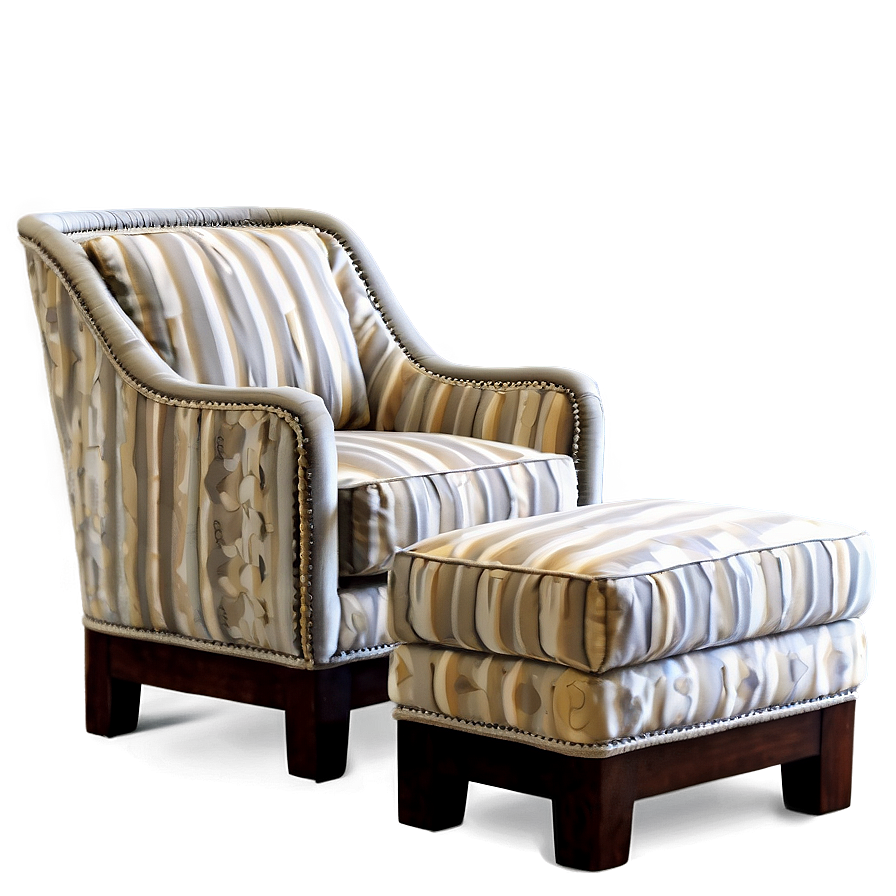 Chic Armchair With Ottoman Png Srp