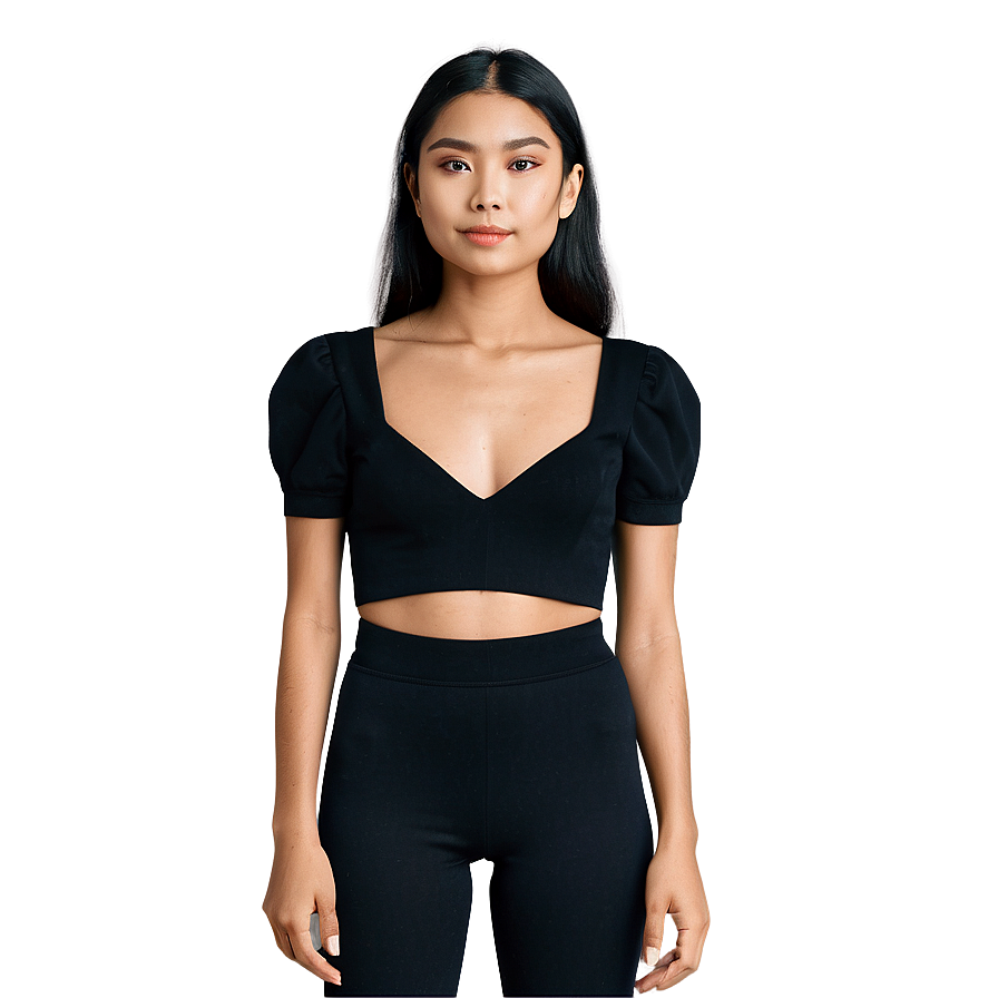 Chic Black Crop Top Png 98