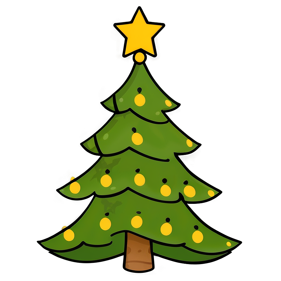 Chic Christmas Tree Outline Png 06132024