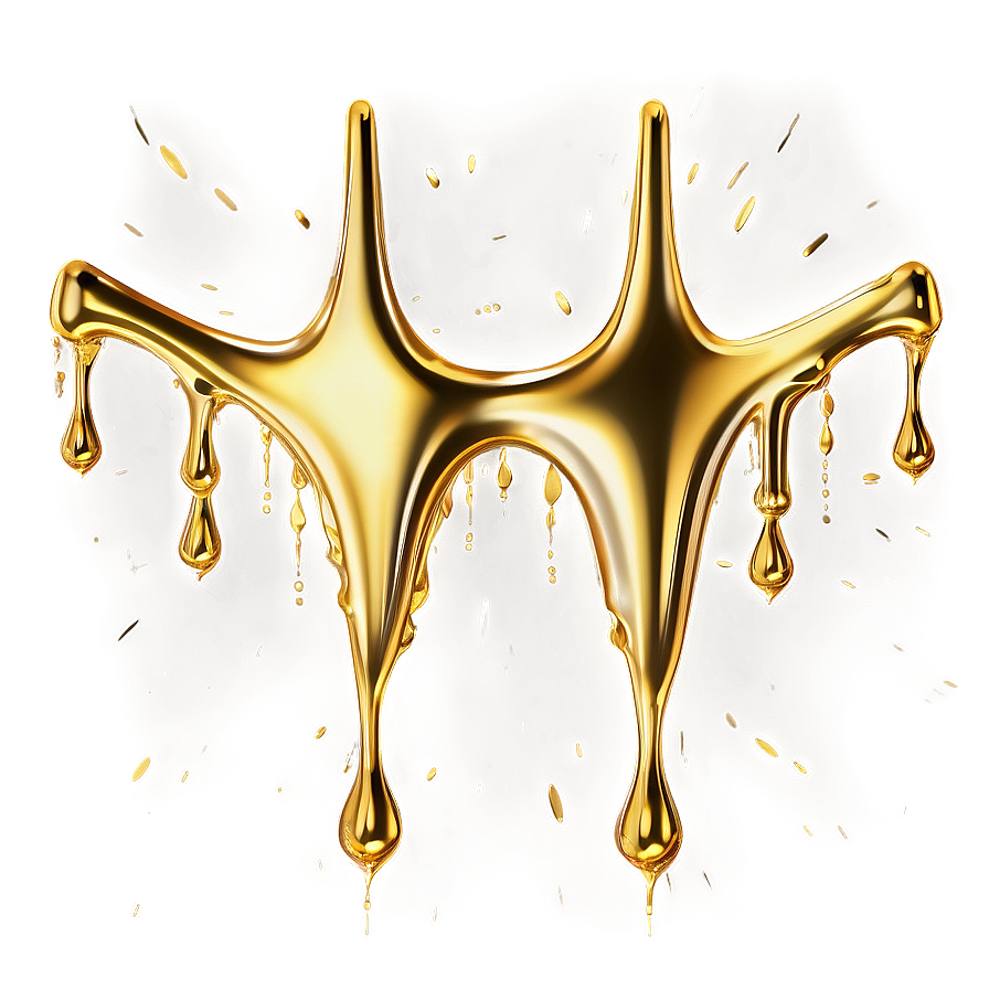 Chic Gold Glitter Drip Png Trh41