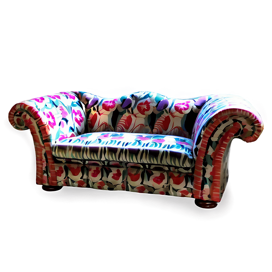 Chic Patterned Couch Png 05252024