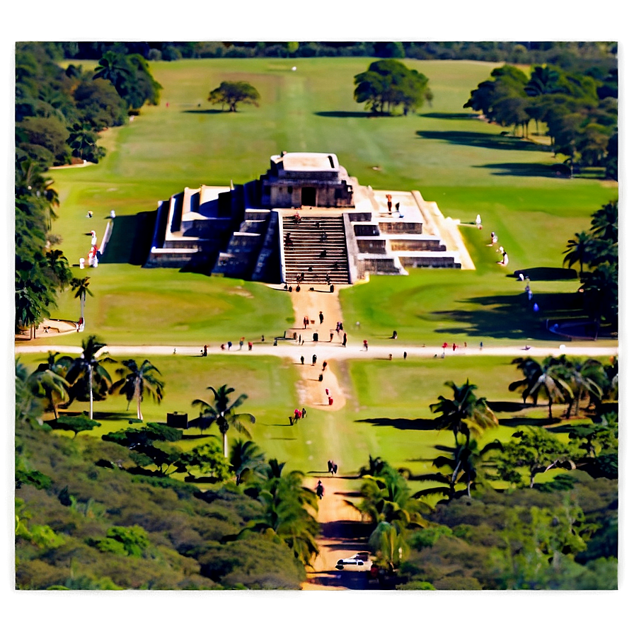 Chichen Itza Aerial Shot Png Dfd30