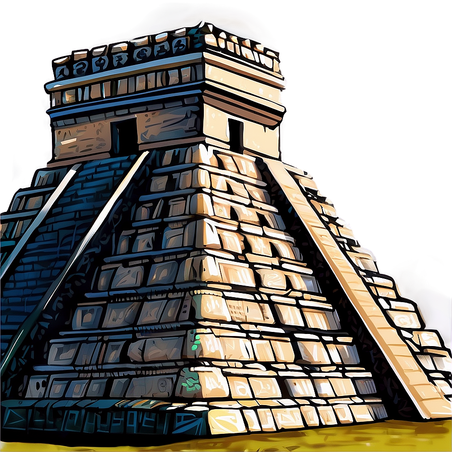 Chichen Itza Detailed Sketch Png Gxb78