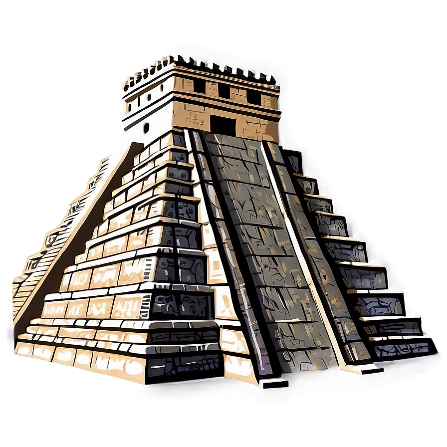 Chichen Itza Temple Drawing Png 8