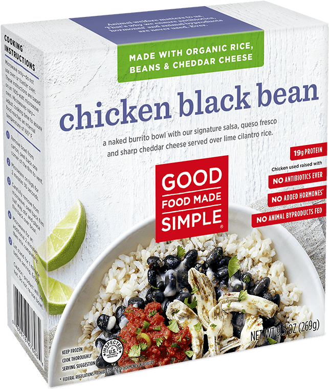 Chicken Black Bean Burrito Bowl Packaging