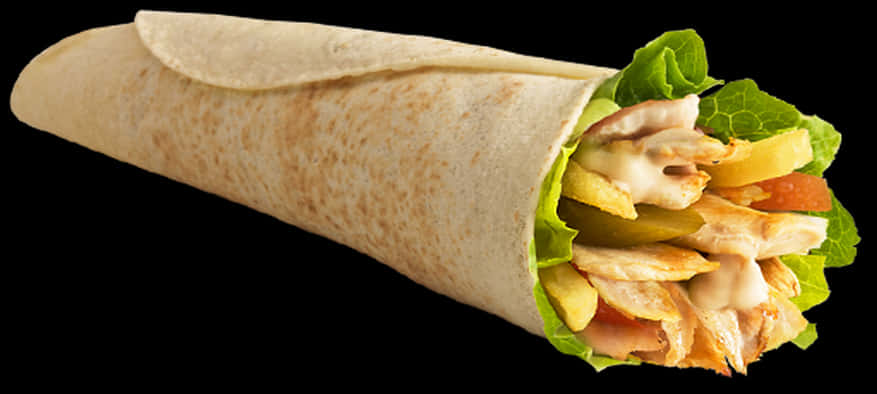 Chicken Shawarma Wrap Delicious Fast Food