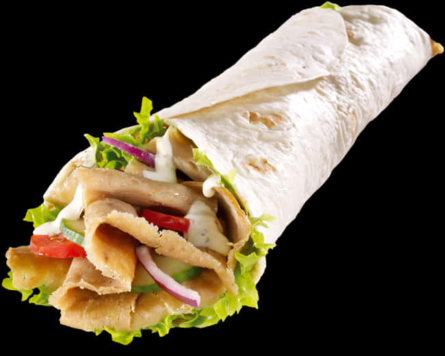 Chicken Shawarma Wrap Delicious Fast Food