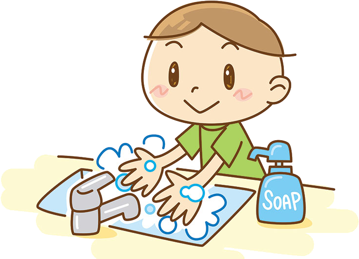 Child Hand Washing Cartoon