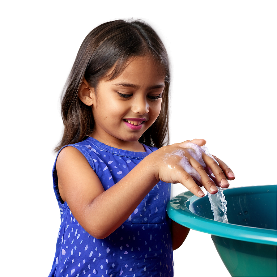 Child Hand Washing Realistic Png Rve