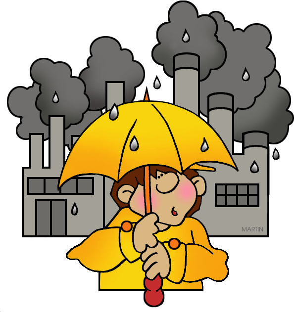 Child With Umbrella Rainy Industrial Backdrop.png